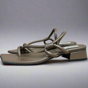 Reike Nen mocha leather Noodle sandals, size 39, US size 9
